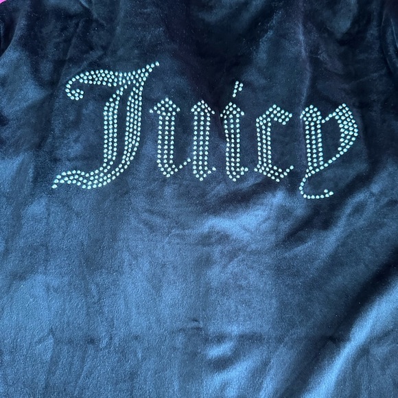 Juicy Couture Sleepwear Velour Rhinestone Pajama Set Top Pant black size medium - Picture 8 of 12
